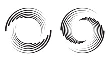 Abstract Concentric Circle. Segmented Circles With Rotation.