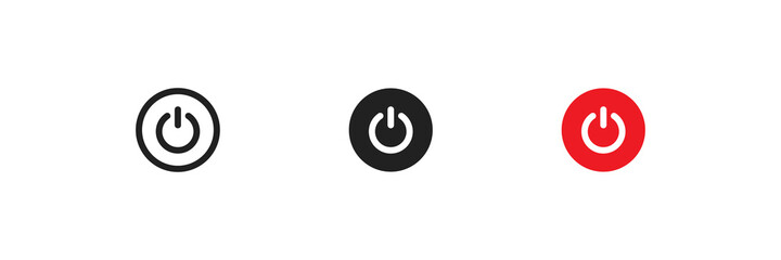 Wall Mural - button power, simple icon set. start and off concept logo in vector flat