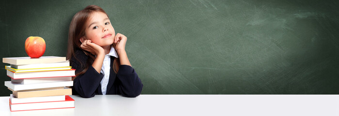 Wall Mural - Portrait of modern, happy and cute teen school girl.