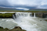 Fototapeta Tęcza - Godafoss, One of the most famous and most beautiful waterfalls in Iceland.