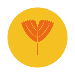 Sticker - autumn wheat icon, block style