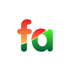 Initial Letter FA Logo Lowercase, colorful logotype Modern and Simple Logo Design.