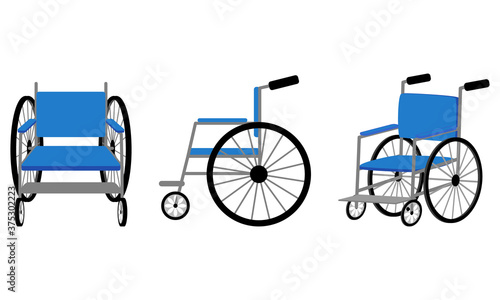 車椅子のイラスト 正面 横 斜め Wheelchair Illustration Front Side Diagonal Stock ベクター Adobe Stock