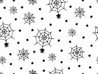 Seamless pattern for halloween with spiders