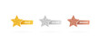 © NazArt - Gold silver and bronze star label. Customer product rating review. Modern vector illustration