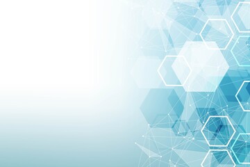 Wall Mural - hexagonal abstract background. big data visualization. global network connection. medical, technolog