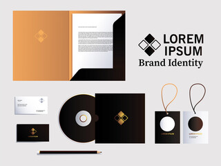 Wall Mural - hang tags and business card for elements of brand identity