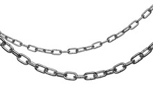 Metal Chains Isolated On White Background With Clipping Path