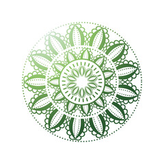 Wall Mural - gradient floral mandala over white background