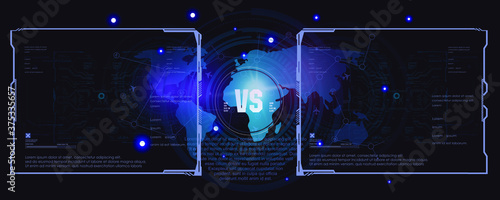 Fight card template in futuristic design with HUD elements Tableau sur Toile