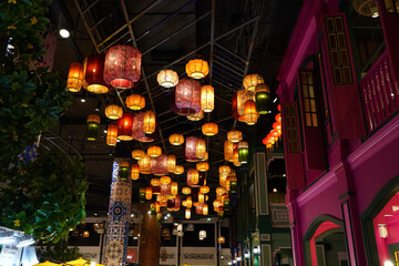 Canvas Print - christmas lights on the street in thailand 