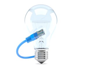 Poster - Light bulb with network cable