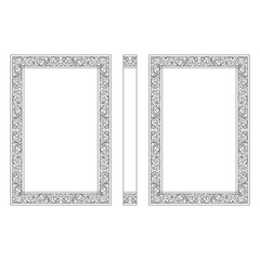 Wall Mural - Decorative Vintage Frame Thin Line Old Book Cover. Vector