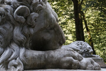 Wall Mural - Lion sculpture in Covadonga, Spain