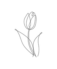 Wall Mural - one continuous line drawing beautiful abstract sunflower. minimal fresh beauty natural concept. home