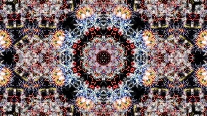 Wall Mural - festive christmas star pattern. intricate symmetrical changing pattern of star shapes.