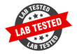 lab tested sign. round ribbon sticker. isolated tag