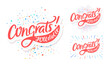 © Alex Gorka - Congrats, you did It. Greeting banners set. Vector lettering.