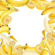 © Мария Падалец - Banana frame with copy space for text. Digital art, oil imitation. Blank for design.Tropical fruit.Raster illustration