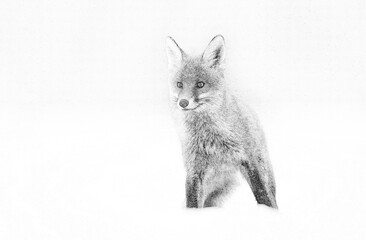 Wall Mural - Fox (Vulpes vulpes) sketch image