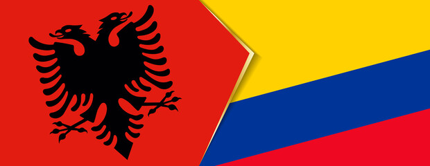 Wall Mural - Albania and Colombia flags, two vector flags.