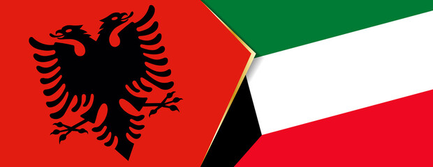 Wall Mural - Albania and Kuwait flags, two vector flags.