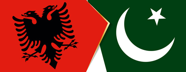 Wall Mural - Albania and Pakistan flags, two vector flags.