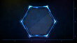 abstract background of Blue glowing hexagon star technology sci fi frame hud ui