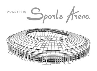 sketch of the main sports arena in moscow.