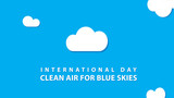 Fototapeta Do pokoju - International Day of Clean Air for Blue Skies. Vector Illustration
