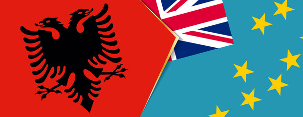 Wall Mural - Albania and Tuvalu flags, two vector flags.