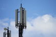© AnneLaure - A telecommunication tower and mast with heptaband antenna including 4G LTE, 3G UMTS, GSM, DCS bands