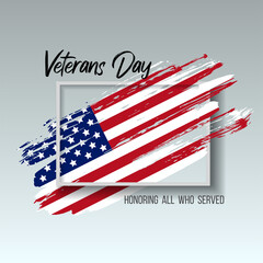 Veterans day card. Creative illustration for poster or banner of happy veterans day