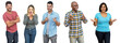 © Daniel Ernst - Group of pointing and screaming african and latin american adult people