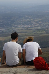 Sticker - Couple at the top of a mountain in the Basque Country