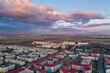 © alexkazachok - Aerial view of the microdistrict of the city of St. Petersburg in the evening