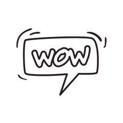 wow bubble line style icon vector design