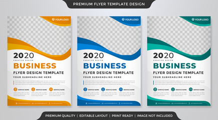 Wall Mural - business flyer template design with minimalist concept and clea style use for corporate ads and busi