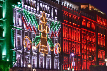 Wall Mural - México Iluminación zócalo