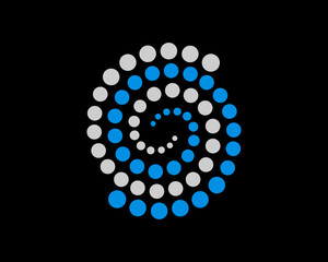 Poster - Blue and white vortex dot