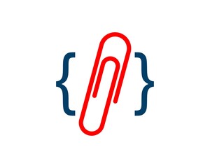 Sticker - Simple red paper clip and code