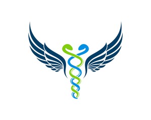 Canvas Print - Simple caduceus and wings