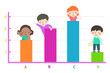 Kids Colorful Bar Graph Waving Illustration