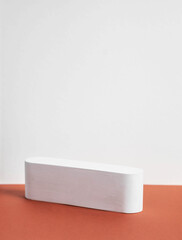 Wall Mural - concrete podium on earthy tone background. pedestal, place for product