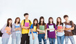 © Tom Wang - happy teenager student group standing together