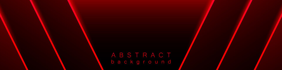 Sticker - Red geometric shapes, shimmering stripes and lines on a dark gradient. Modern abstract graphic design background.