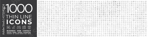Fotomural Mega collection of 1000 thin line Web icon