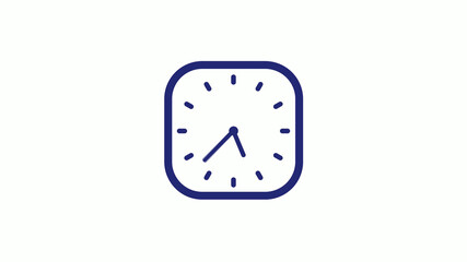 New blue dark counting down clock icon on white background