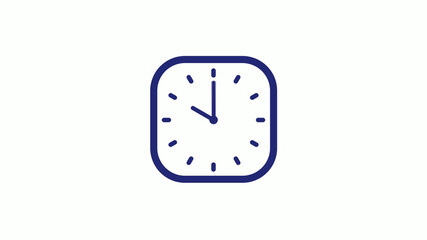 New blue dark counting down clock icon on white background