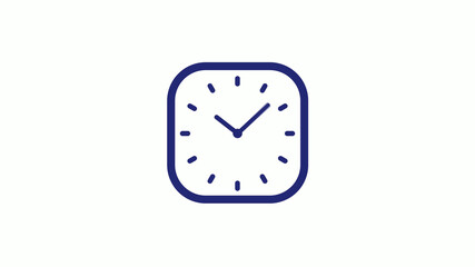 New blue dark counting down clock icon on white background